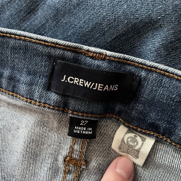 J.Crew Women 27 Denim Raw Hem High-Rise Button Fly Vintage Straight Eco Jean - Picture 10 of 12
